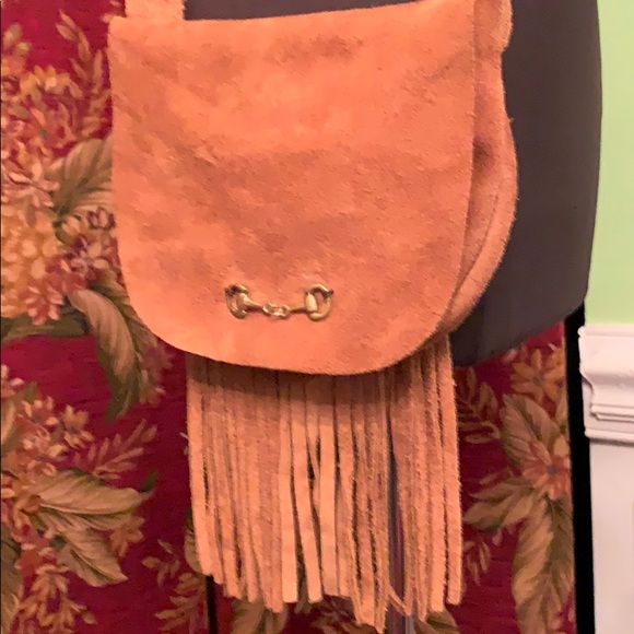 Retro Chic Handbags - Vintage suede cross body Woodstock fashion